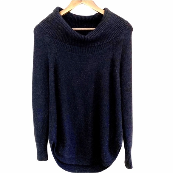 Moth by Anthropologie Georgia Cowl Neck Black Tunic Sweater - Picture 2 of 9